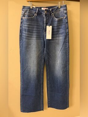 Moco Boutique Wide-Leg Women’s Jeans in Medium Blue - Tummy Control